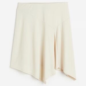 H&M Asymmetric Cream Short Skirt Sz M